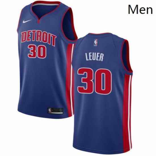 Mens Nike Detroit Pistons 30 Jon Leuer Swingman Royal Blue Road NBA Jersey Icon Edition